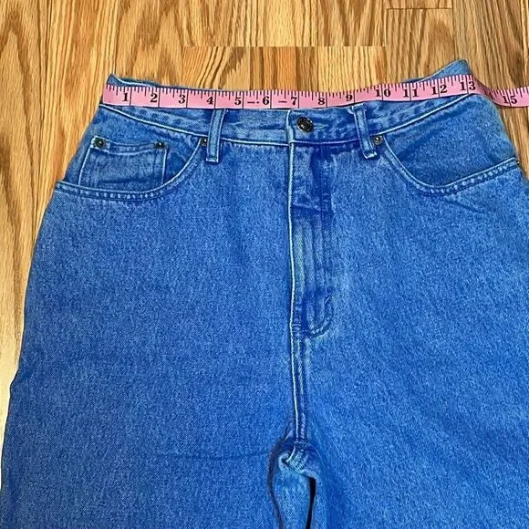 VTG Mom Jeans, bright blue, high waisted, tapered leg, 7/8 - Picture 3 of 11
